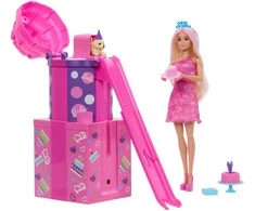 Mattel Lėlė Barbie komplektas Barbie Rise Surprise Birthday Surprise with Slide