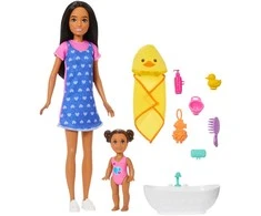 Mattel Barbie Skipper Babysitter lėlės rinkinys su kūdikiu ir vonia