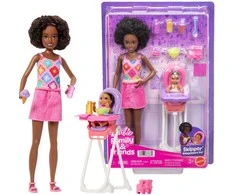 Mattel Barbie Babysitter Skipper lėlės rinkinys su kūdikiu ir maitinimo kėdute
