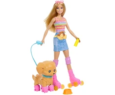 Mattel Lėlė Barbie Pets i piesek na wrotkach + priedai