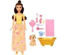 Mattel BELLA Lėlė Disney Princesė Gražuolė ir Pabaisa Belė ir šuo vonioje