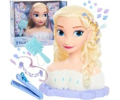 justplay Lėlė Didelė Plaukų Šukavimo Ir Formavimo Galva Prabangi Princesė Disney Elsa Frozen +priedai