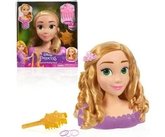 justplay Lėlė plaukų šukavimo ir formavimo galvutė Disney Princess Rapunzel Tangled +priedai
