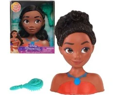 Lėlės galvutė šukavimui ir plaukų formavimui Princess Disney Vaiana Moana + šepetys
