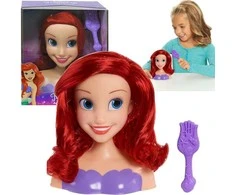 justplay Lėlės galvutė skirta šukuoti ir formuoti plaukus Princess Disney Ariel The Little Mermaid + šepetys