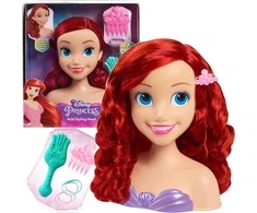justplay Lėlė plaukų formavimo galvutė Disney Princess Little Mermaid Ariel Ariel Kirpykla + priedai