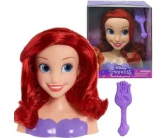 justplay Lėlės galvutė skirta šukuoti ir formuoti plaukus Princess Disney Ariel The Little Mermaid + šepetys