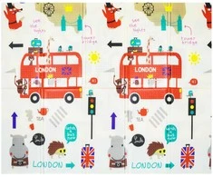 Humbi Mat dvipusis sulankstomas mokomasis XPE putplastis 180x150x1cm Londonas, autobusas, gatvės, miestas