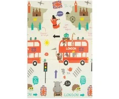Humbi Mat dvipusis sulankstomas mokomasis XPE putplastis 120x180x0,8 cm Londonas, autobusas, gatvės, miestas