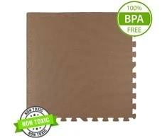 Humbi putplasčio kilimėlis 180x60, didelis putplasčio dėlionės komplektas, atsparus vandeniui, saugus, 3 vnt., tamsiai smėlio spalvos