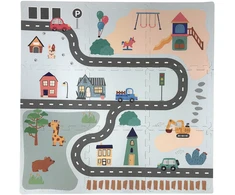 Dėlionė Mata podłogowa edukacyjna 90 x 90 Grube puzzle piankowe 9 vnt. Humbi Miasto Ulice Uliczki