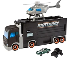 Mattel „Matchbox The Movie“ transformuojanti mobili komandinė bazė Sunkvežimis + sraigtasparnis + 2 transporto priemonės