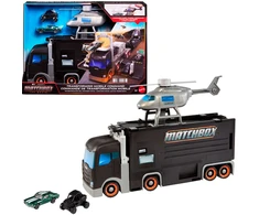 Mattel „Matchbox The Movie“ transformuojanti mobili komandinė bazė Sunkvežimis + sraigtasparnis + 2 transporto priemonės