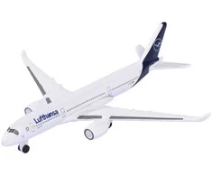 Metalinis „Airbus A350-900 Lufthansa“ keleivinis lėktuvas, baltas orlaivis, 10 cm