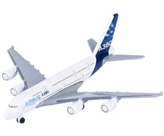 Metalinis keleivinis lėktuvas „Airbus A380-800“, baltas orlaivis, 11 cm