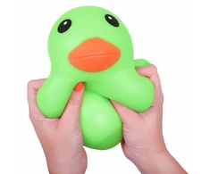 Minkštas sensorinis žaislas Žalia antis Squishy Gniotek antistresinis 17 cm