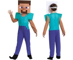 Minecraft kostiumas karnavalinis kostiumas Steve 109-126 cm (4-6 metų)