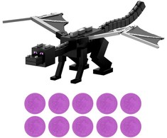 Minecraft Ender Dragon Attack figūrėlių rinkinys „Drakono kvėpavimas“ 55 cm
