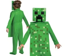 Minecraft berniuko karnavalinis kostiumas, šliaužiančiojo kostiumo maskuotė 127–136 cm (7–8 metai)