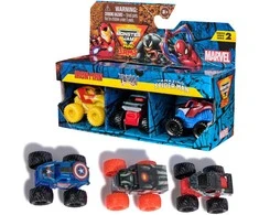 Monster Jam komplektas 3 auta Mini Jams Marvel Winter Soldier Kapitonas Amerika Karo mašina