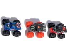 Monster Jam komplektas 3 auta Mini Jams Marvel Winter Soldier Kapitonas Amerika Karo mašina
