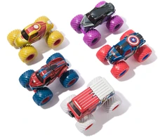 Monster Jam 5 transporto priemonių rinkinys Monster Truck Marvel Heroes 1:64