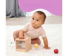 Simba Montessori medinis kubas su kamuoliukais dėlionė vaikams, 6 detalės