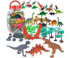 Boley Laukinių dinozaurų figūrėlių rinkinys 55 dalių konteineryje