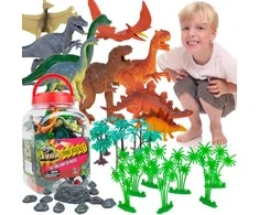 Boley Laukinių dinozaurų figūrėlių rinkinys 55 dalių konteineryje