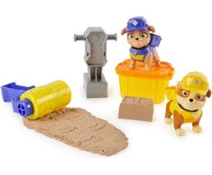 „Paw Patrol Rubble&amp;Crew Building“ rinkinys „Ruble and Crew“ skalda ir jo įgula „Gruple and Mix“ + „Kinetic Sand“ + priedai