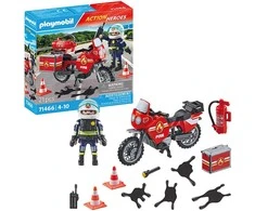 PLAYMOBIL ACTION HEROES Ugniagesių motociklas ir alyvos išsiliejimas 71466