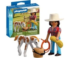„Playmobil“ dviejų dalių rinkinys „Cowgirl“ su kumeliuku, 72026