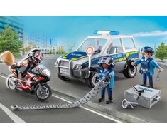 Playmobil Rinkinys City Heroes figurka policjanci auto i motocykl + priedai 55 dalys