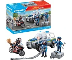 Playmobil Rinkinys City Heroes figurka policjanci auto i motocykl + priedai 55 dalys