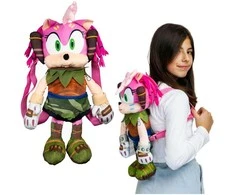 Pliušinė talismano kuprinė Sonic Prime Amy