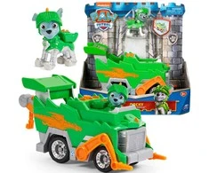 Paw Patrol 2in1 Rocky Rescue Knights Crane Knight Važiuoklė Žalia Šiukšliavežė + figūrėlė