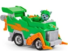 Paw Patrol 2in1 Rocky Rescue Knights Crane Knight Važiuoklė Žalia Šiukšliavežė + figūrėlė