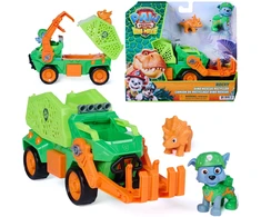 Spin Master Psi Patrol Dino Movie Rocky Śmieciarka Dino Rescue Važiuoklė 23 Cm + Figurki
