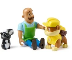 „Paw Patrol“ 3 figūrėlės, pono Porterio, Rubble ir Skunk nuotykių įlankos rinkinys