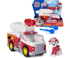 „Paw Patrol“ ugniagesių gelbėjimo automobilis su Maršalo gaisrinės mašinos figūrėle ir vandens raketomis