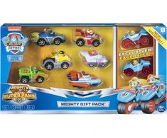 Spin Master Paw Patrol Mighty Pups True Metal rinkinys iš 8 lietų metalinių transporto priemonių