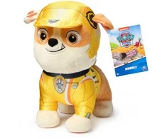Paw Patrol gelbėjimo ratukai Rubble pliušinis minkštas žaislas šuniui 20 cm