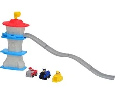„Paw Patrol“ prabangus 3in1 bokšto su bėgiais rinkinys + 3 transporto priemonės su šuniukais