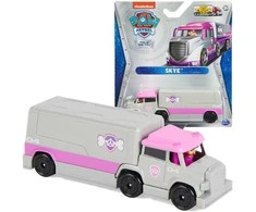 Paw Patrol Skye metalinis mini sunkvežimis didelis sunkvežimis šuniukai tikroji metalinė pilkai rožinė vaza