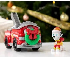 „Paw Patrol“ šventinė transporto priemonė su Marshallo ugniagesių automobilio figūrėle