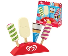 Rinkinys 4 zabawkowe lody na podstawce ekspozytor Twister Cornetto Magnum Algida Casdon
