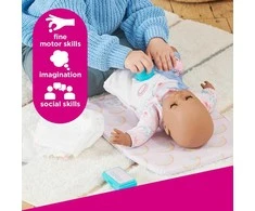 Baby Huggles Casdon persirengimo kilimėlis lėlės vystyklai + priedai