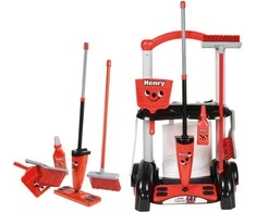 Rinkinys valymo vežimėlio šluota šluota Casdon Henry Little Helper