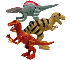 Norimpex Dinozaury Figurki Rinkinys Ruchome Dźwięk Światło Ryczą 22 Cm Spinosaurus Tyranozaur Velociraptor 3 vnt.