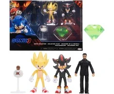 Jakks Pacific „Sonic 3 The Hedgehog“ 5 dalių figūrėlių rinkinys, skirtas filmų kolekcijai (3+)
